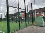 Damaged Mesh Fence Bolton Repaired 1